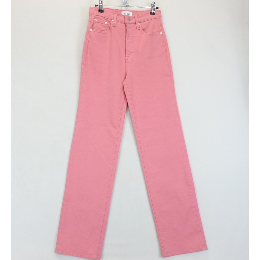 Pistola Denim Pants Button Fly High Rise Women 25 Waist Pink Pocket Causal